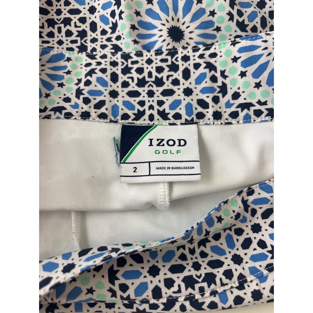 IZOD Golf Skirt Skort Blue Medallion Print Size 2 - Picture 6 of 9